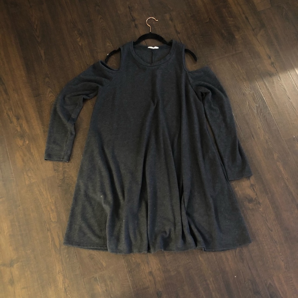 Gray Cold Shoulder Dress